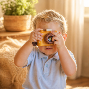 PlanToys moj prvi fotoaparat sadovnjak lesena igrača za otroke