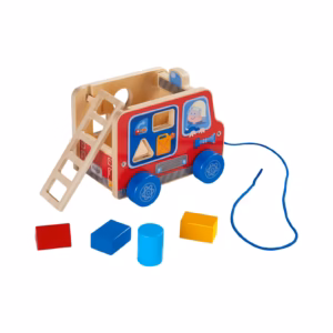 HABA gasilski avto vlečna lesena igrača za otroke