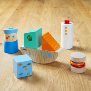 HABA raziskovalne kocke ladja lesena senzorična igrača za dojenčke